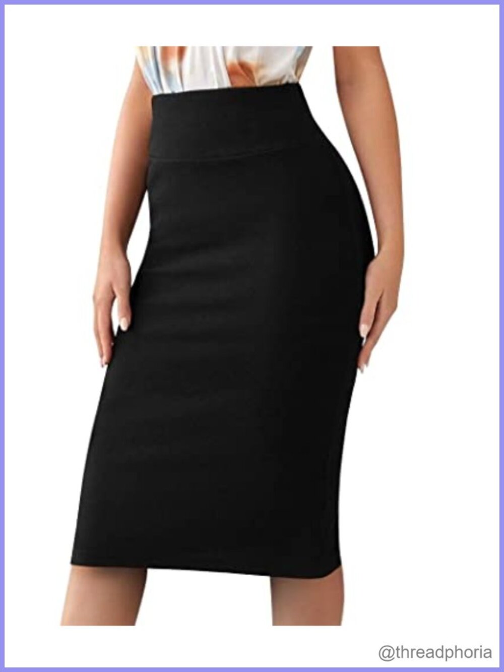 Stretchy Pencil Skirt Knee Length Nylon Spandex Made in USA
